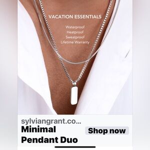 BRAND NEW in packaging Sylvian Grant Silver Minimal pendant necklace duo
